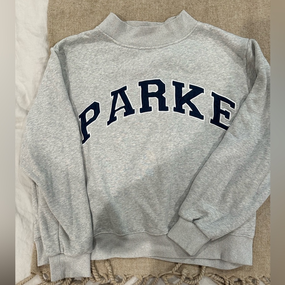 Parke Gray Sweatshirt with Navy Lettering